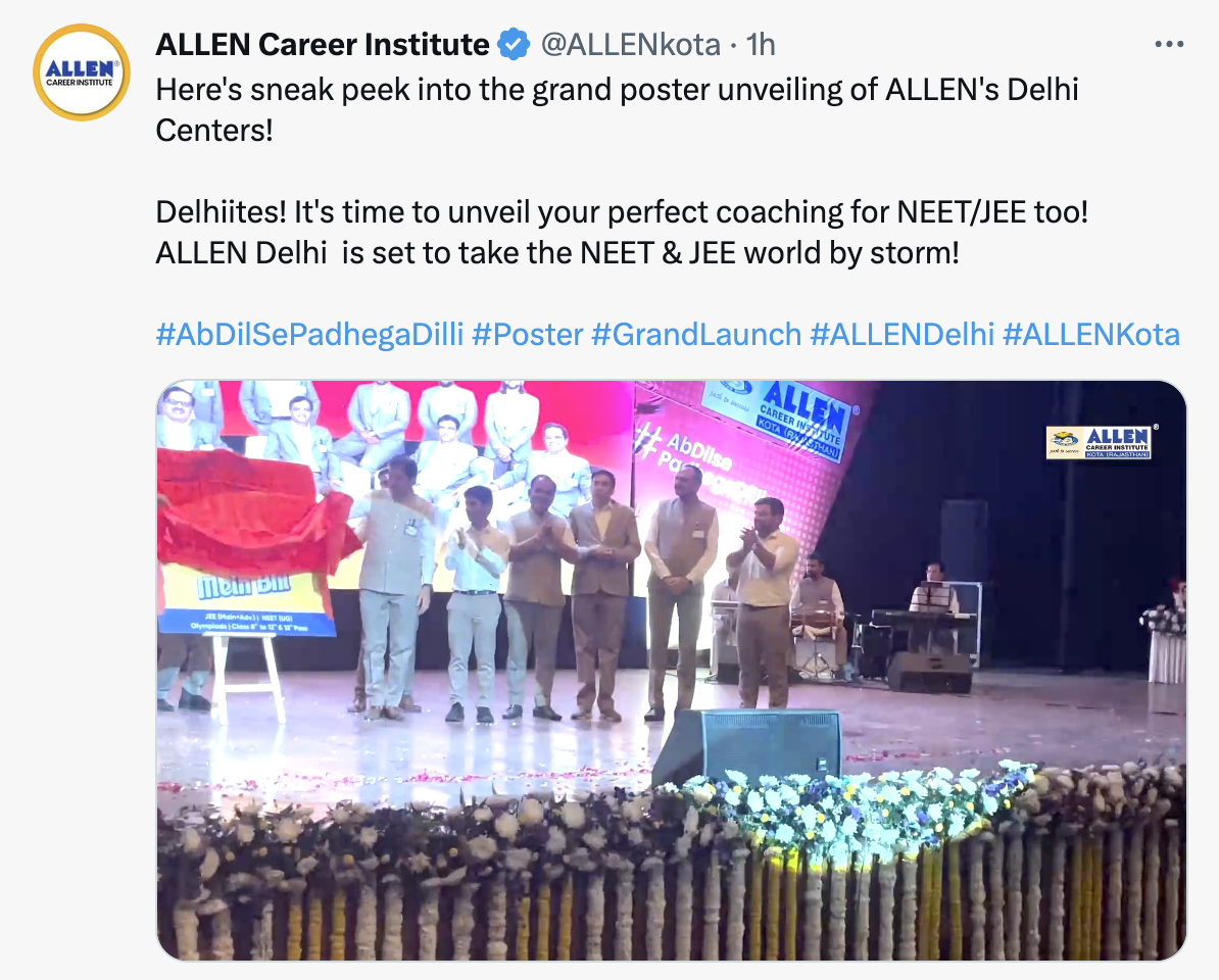 Allen Career Institute Makes Grand Entry into Delhi and NCR with 11 Campuses