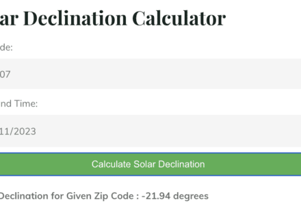 Find Solar Declination Based on Your Zip Code  | Solar Declination Calculator