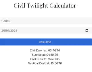 Civil Twilight Calculator