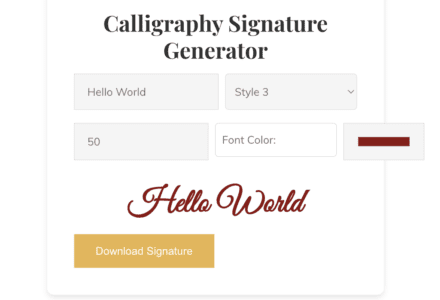 Calligraphy Signature Generator